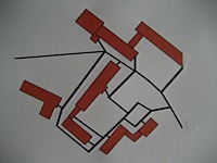 Tactile-visual map made by an embosser plus colour print